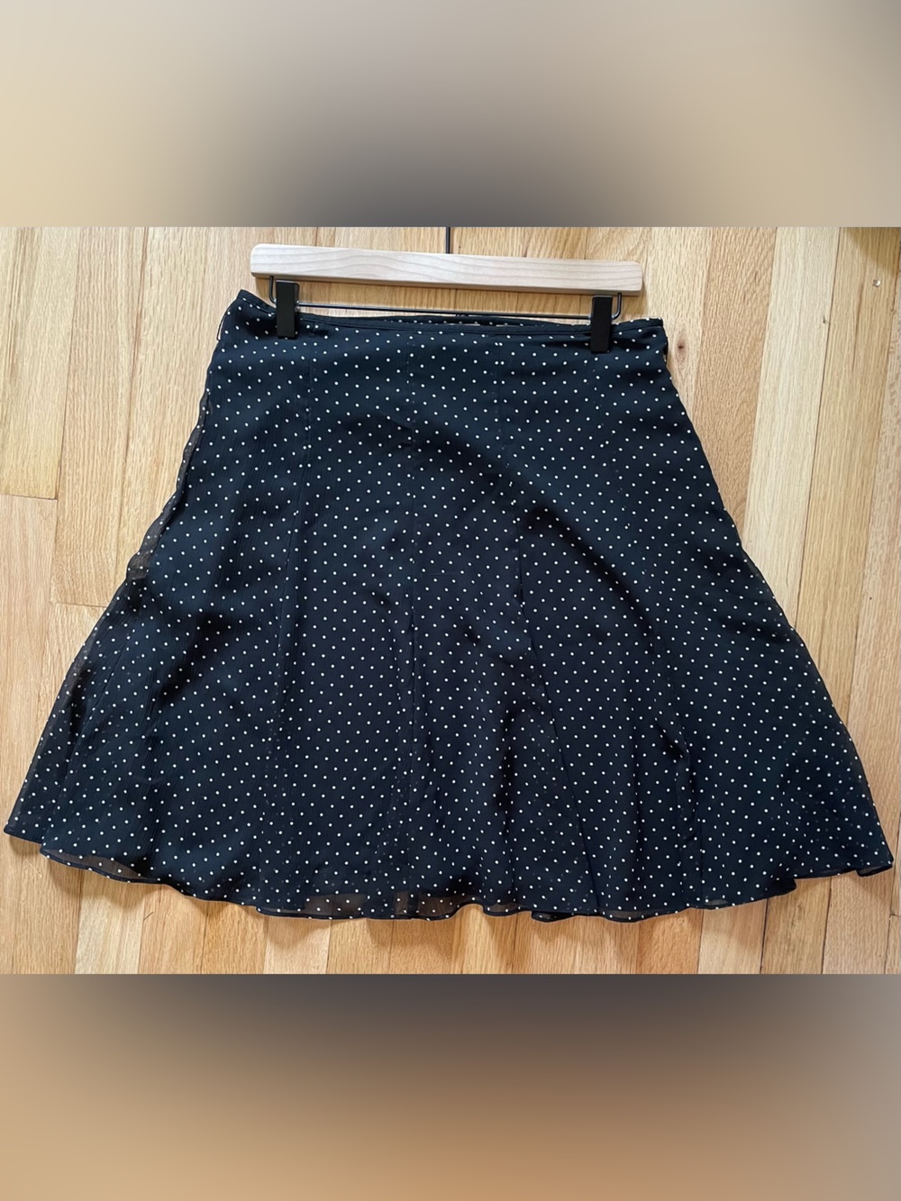 Black Polka Dot A-Line Skirt